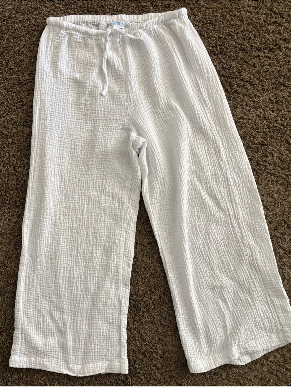 NWT Lightweight White Cotton Gauze Pants